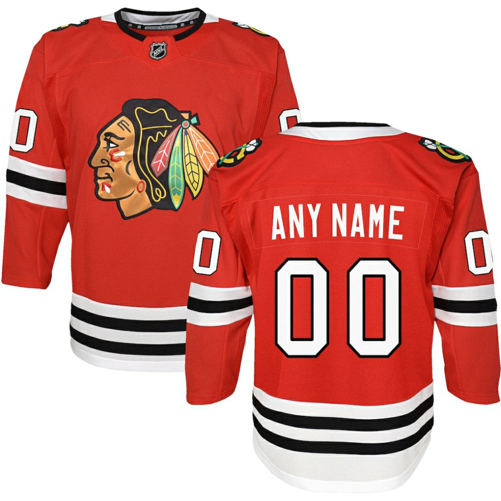 Chicago Blackhawks Youth Premier Custom Jersey - Red Jerseys
