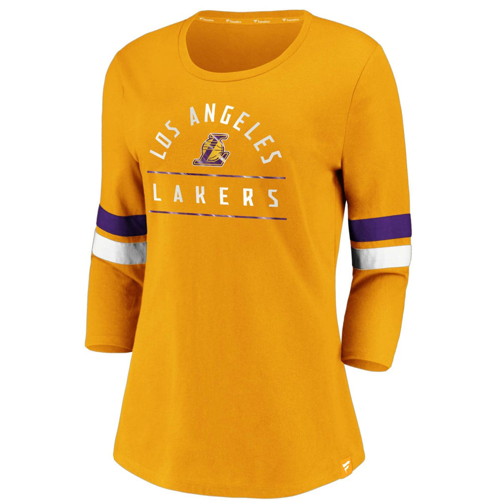 Los Angeles Lakers Women's Iconic Prolific Modern 3/4-Sleeve T-Shirt - Gold online