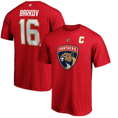 Aleksander Barkov Florida Panthers Fanatics Authentic Stack Player Name & Number T-Shirt - Red T-shirts