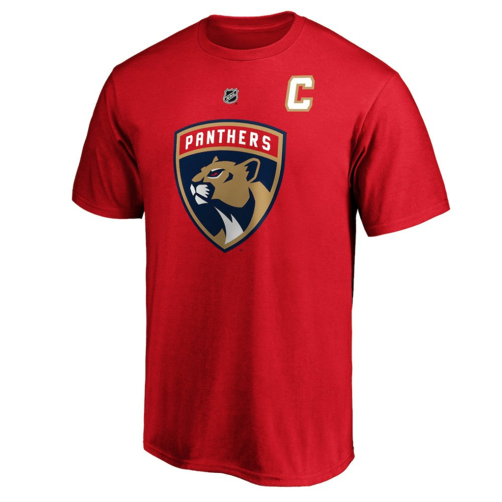 Aleksander Barkov Florida Panthers Fanatics Authentic Stack Player Name & Number T-Shirt - Red T-shirts