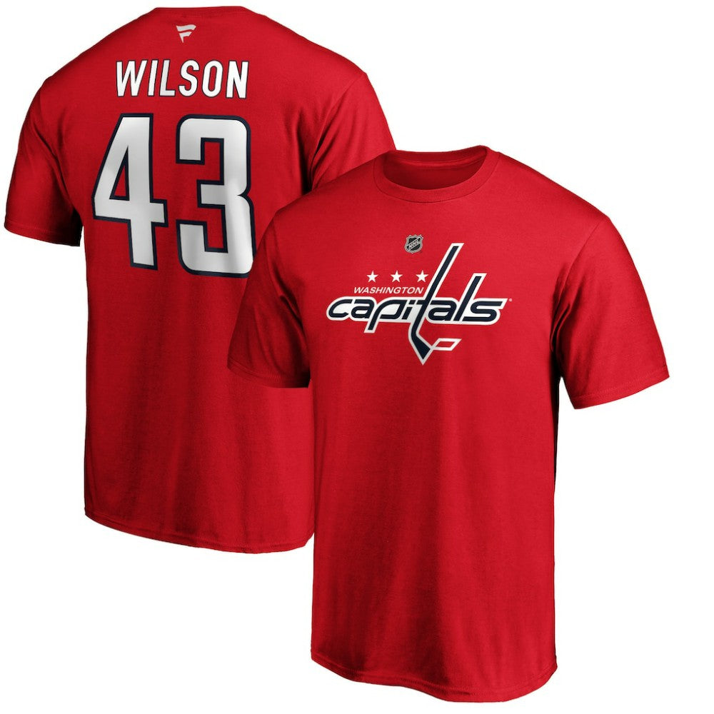 Tom Wilson Washington Capitals Fanatics Authentic Stack Player Name & Number T-Shirt - Red T-shirts