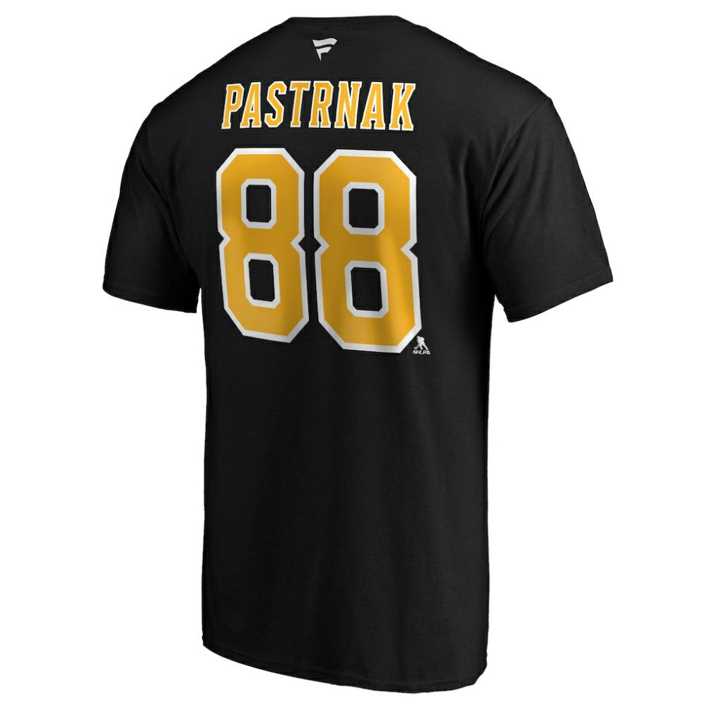 David Pastrnak Boston Bruins Fanatics Authentic Stack Player Name & Number T-Shirt - Black T-shirts