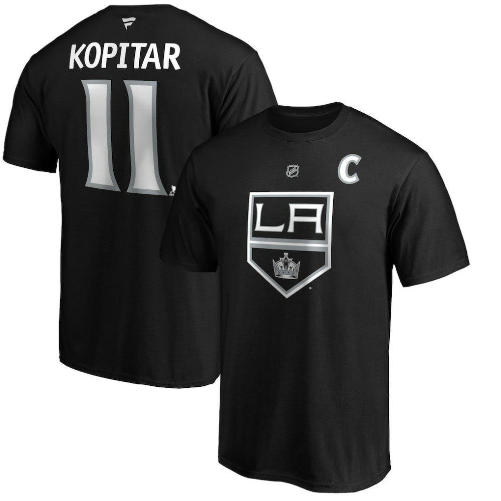 Anze Kopitar Los Angeles Kings Fanatics Authentic Stack Player Name & Number T-Shirt - Black T-shirts