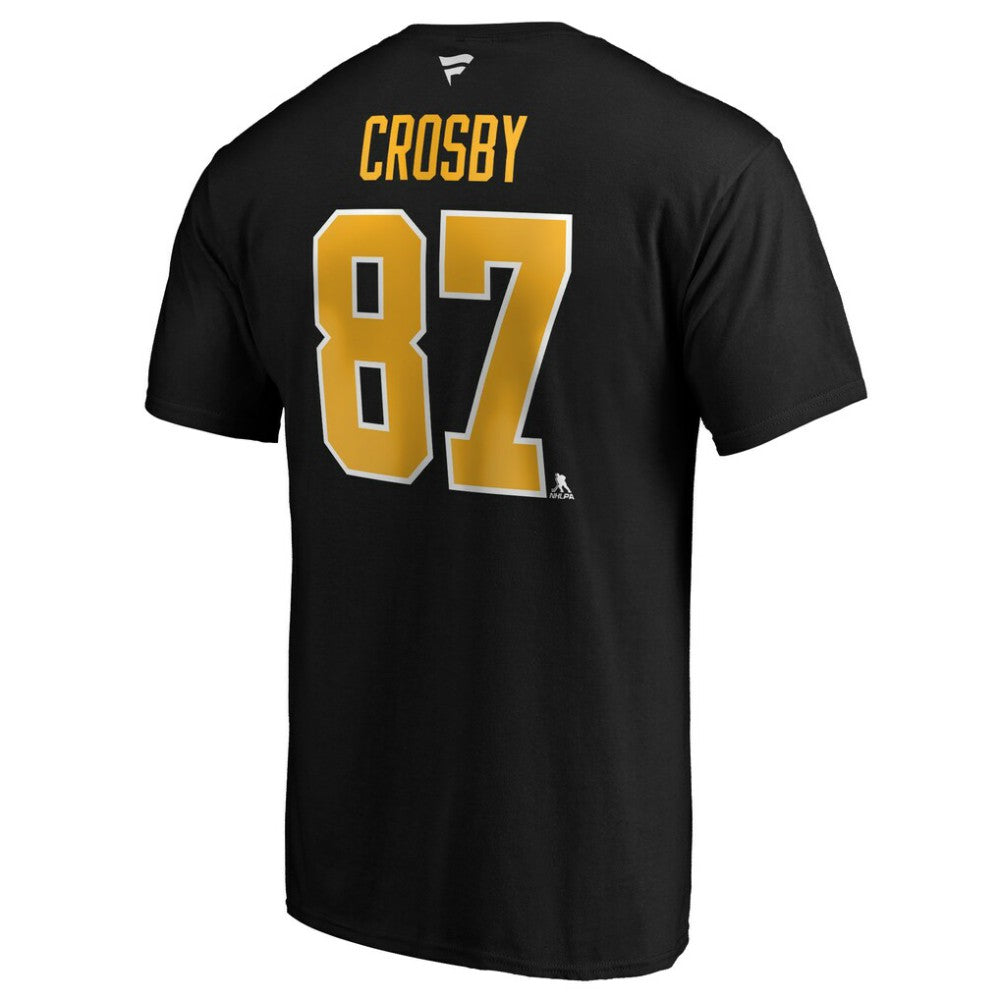Sidney Crosby Pittsburgh Penguins Fanatics Authentic Stack Player Name & Number T-Shirt - Black T-shirts