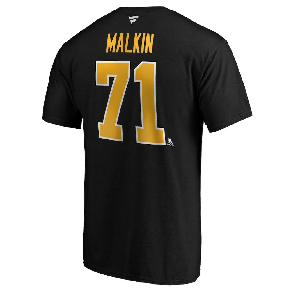 Evgeni Malkin Pittsburgh Penguins Fanatics Authentic Stack Player Name & Number T-Shirt - Black T-shirts