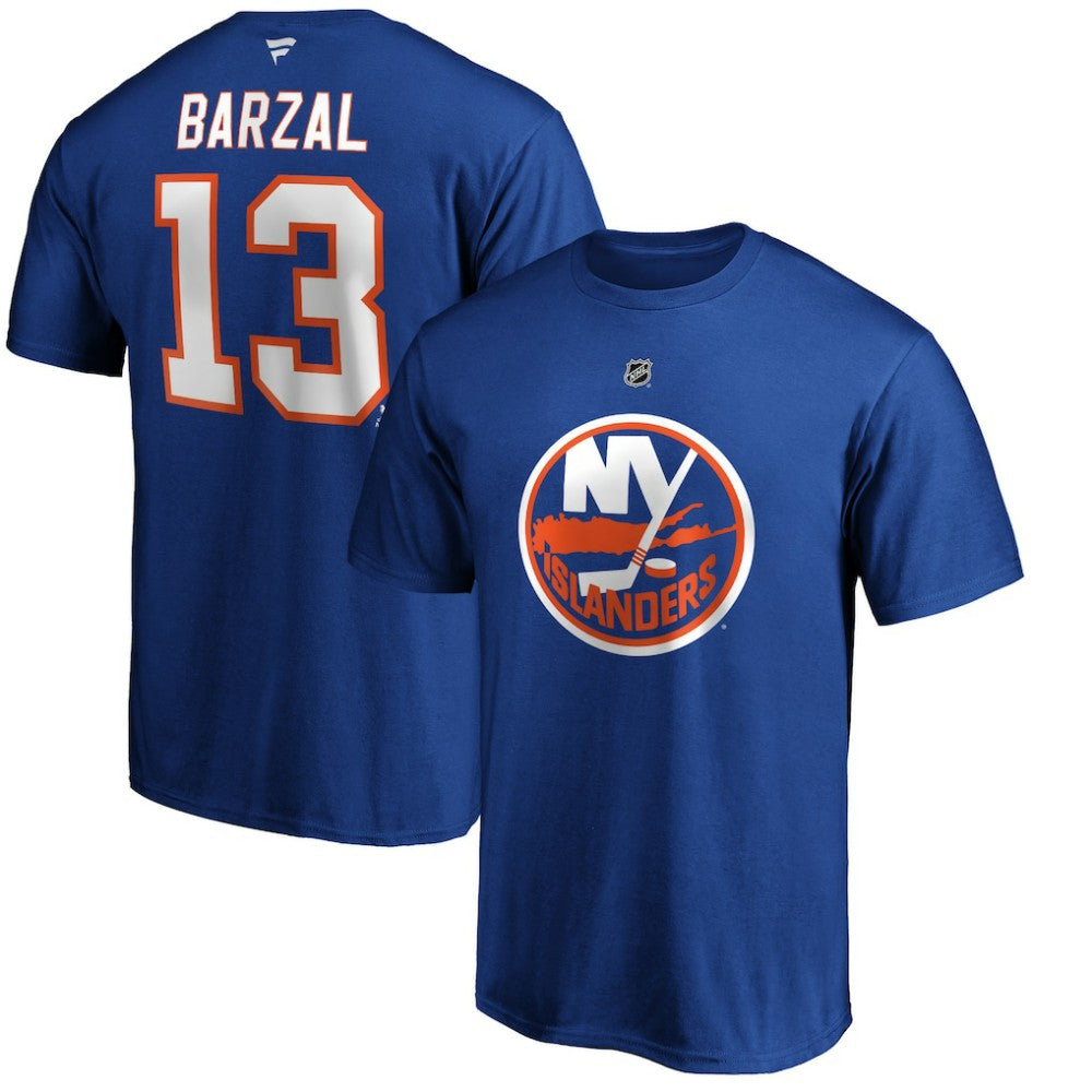 Mathew Barzal New York Islanders Fanatics Authentic Stack Player Name & Number T-Shirt - Royal T-shirts