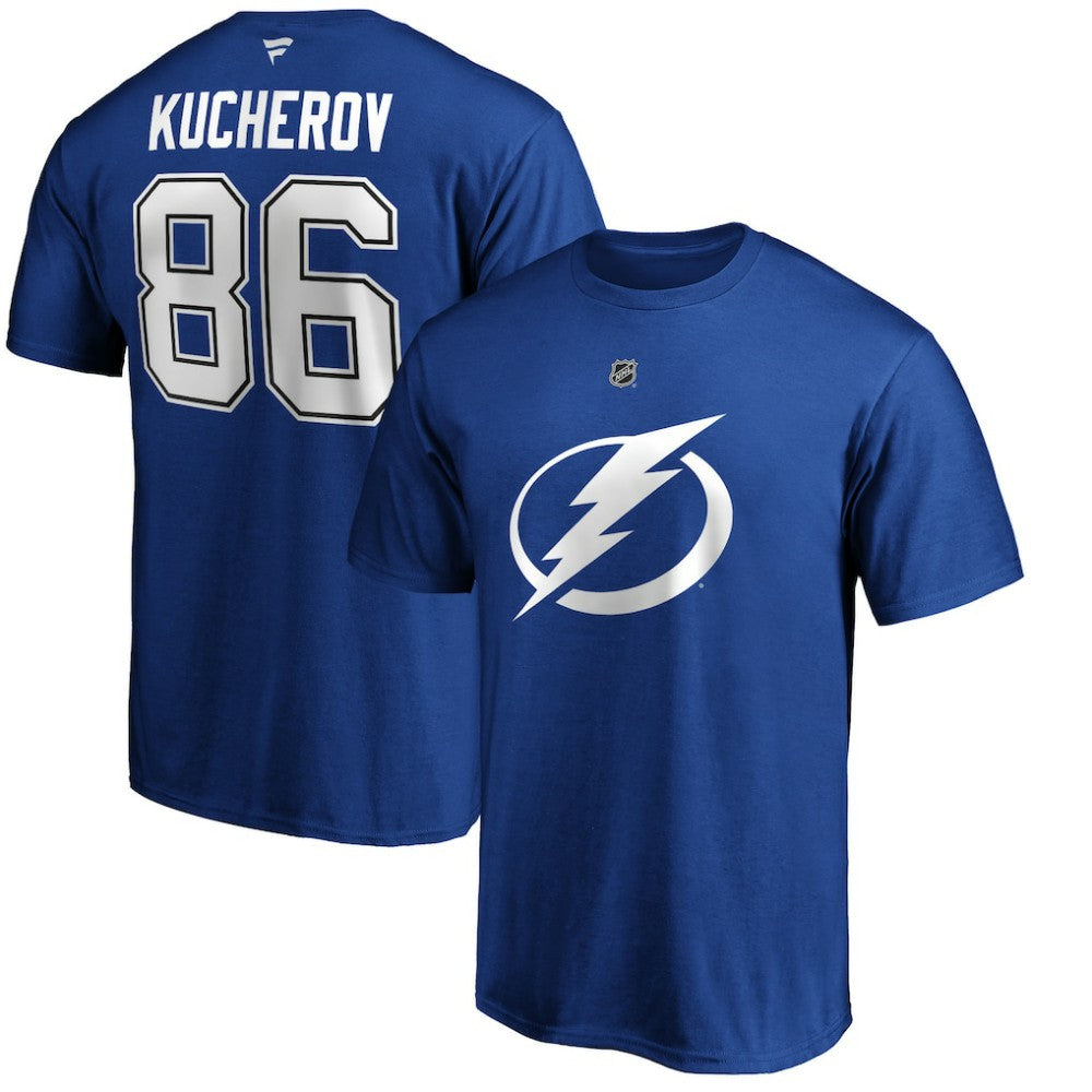 Nikita Kucherov Tampa Bay Lightning Fanatics Authentic Stack Player Name & Number T-Shirt - Blue T-shirts