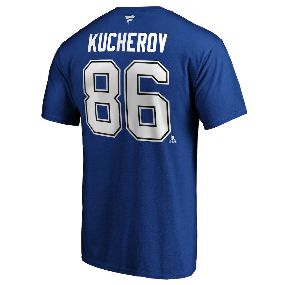 Nikita Kucherov Tampa Bay Lightning Fanatics Authentic Stack Player Name & Number T-Shirt - Blue T-shirts