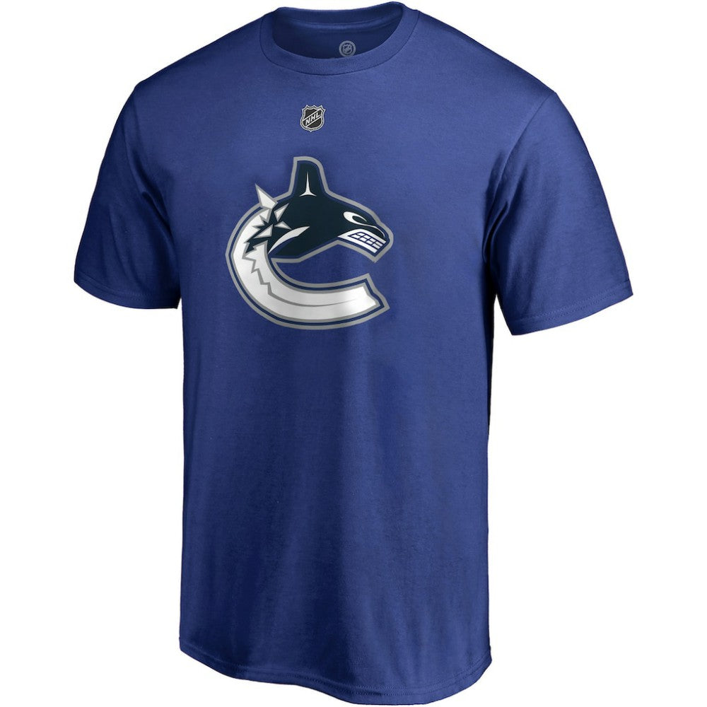 Brock Boeser Vancouver Canucks Fanatics Authentic Stack Player Name & Number T-Shirt - Blue T-shirts