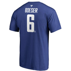 Brock Boeser Vancouver Canucks Fanatics Authentic Stack Player Name & Number T-Shirt - Blue T-shirts