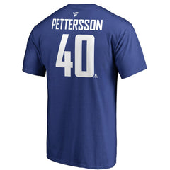 Elias Pettersson Vancouver Canucks Fanatics Authentic Stack Player Name & Number T-Shirt - Blue T-shirts