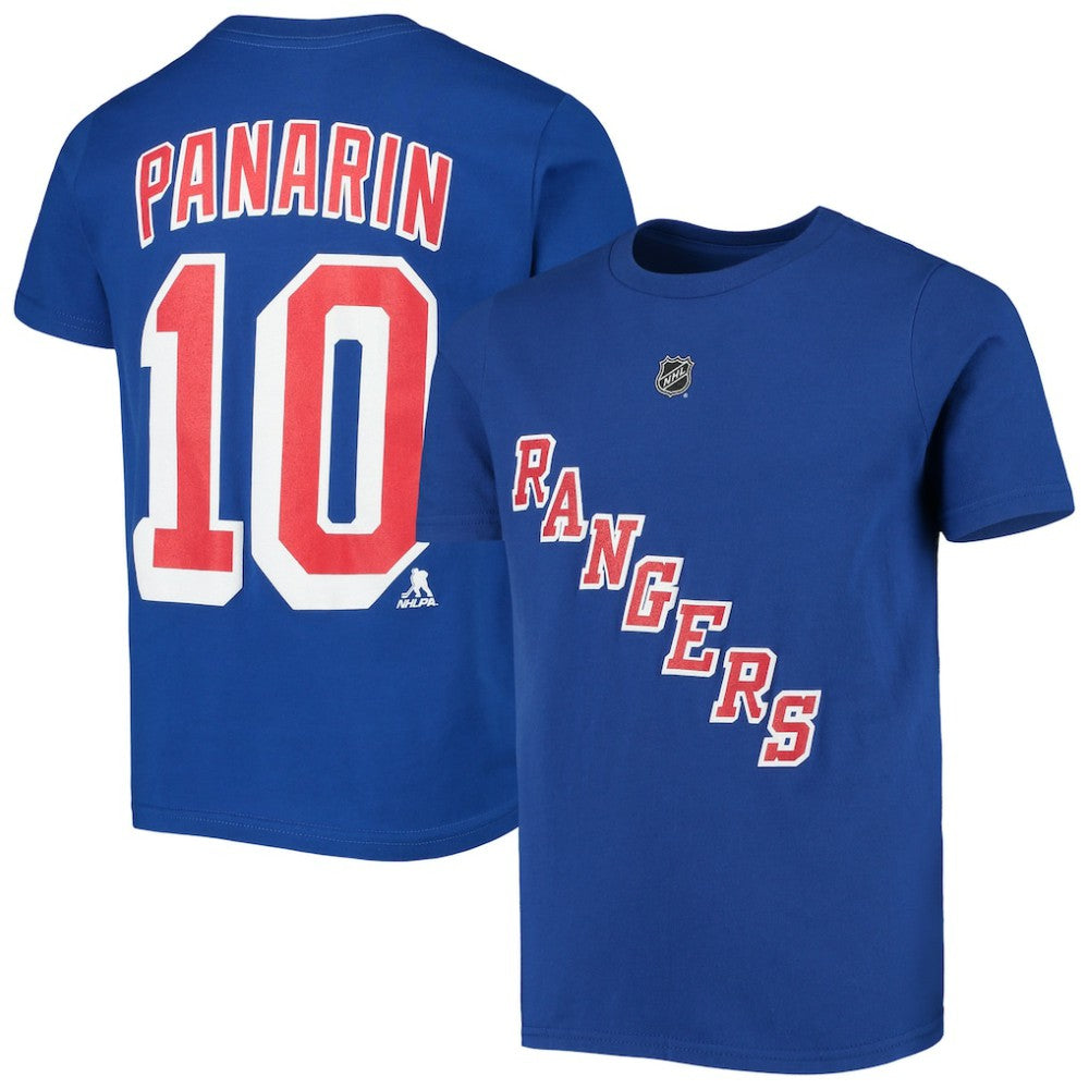 Artemi Panarin New York Rangers Youth Player Name & Number T-Shirt - Blue T-shirts