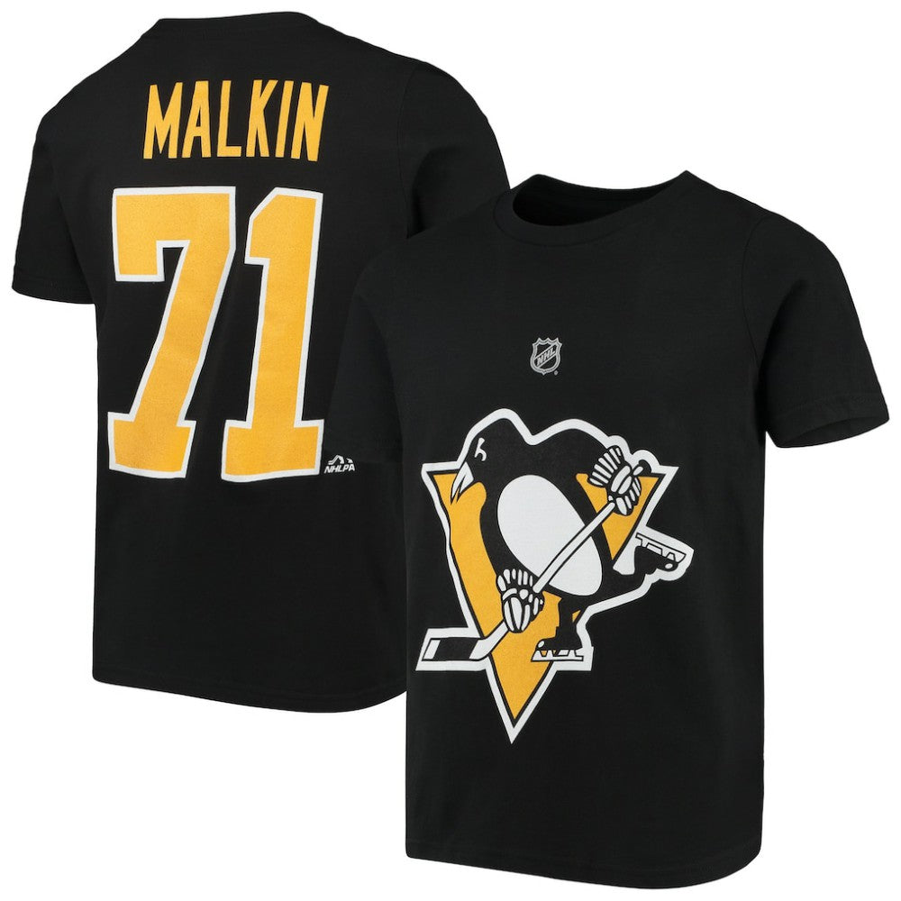 Evgeni Malkin Pittsburgh Penguins Youth Player Name & Number T-Shirt - Black T-shirts