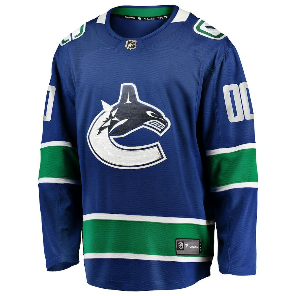 Vancouver Canucks Fanatics Home Team Breakaway Custom Jersey - Blue Jerseys