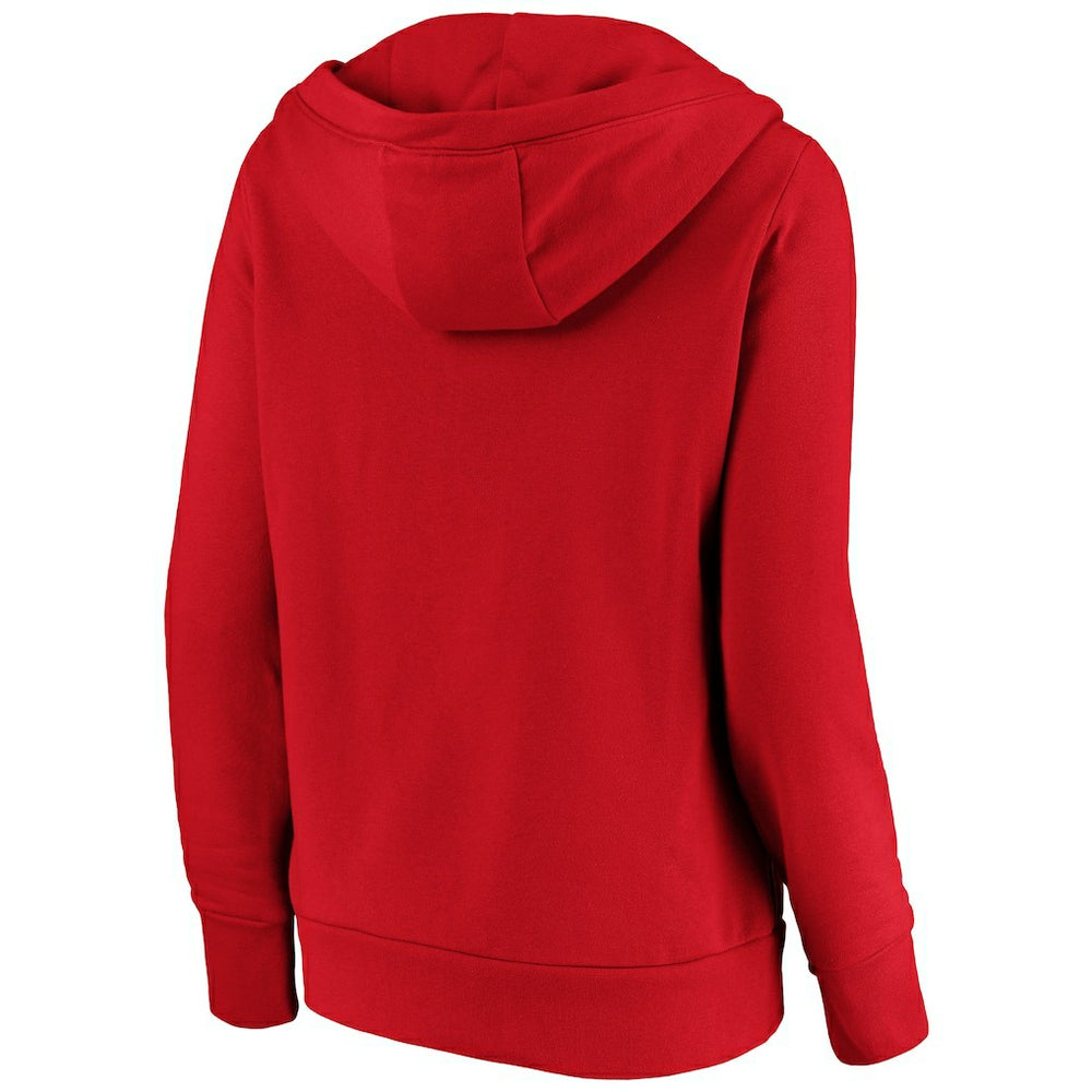 Kansas City Chiefs Women's Primary Team Logo V-Neck Pullover Hoodie - Red outlet