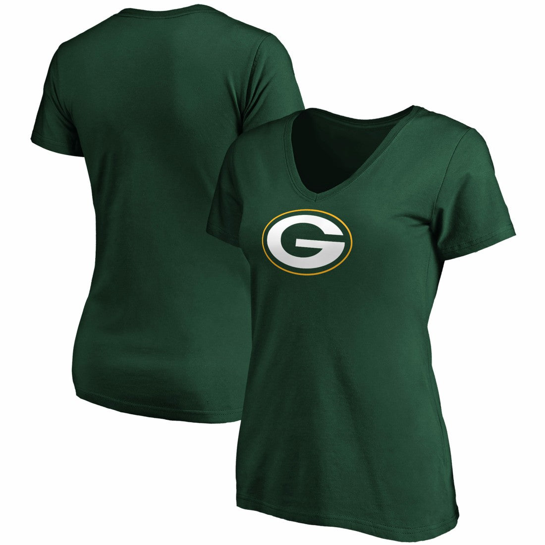 Green Bay Packers Women's Primary Logo V-Neck T-Shirt - Green discount