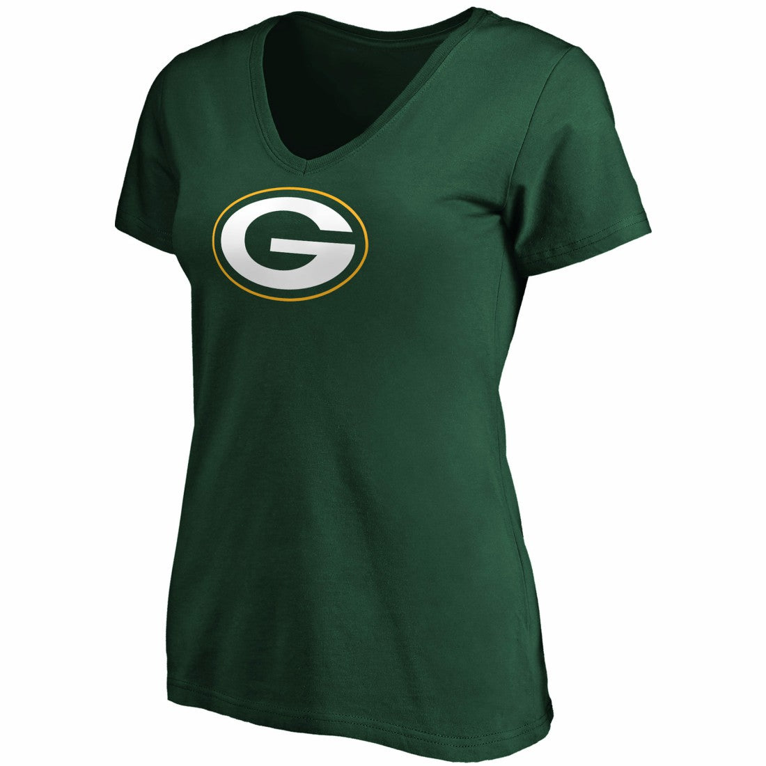 Green Bay Packers Women's Primary Logo V-Neck T-Shirt - Green discount