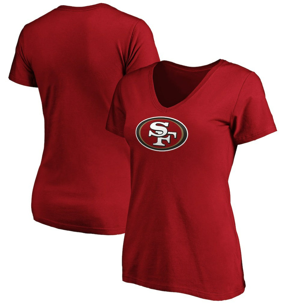 San Francisco 49ers Women's Primary Logo V-Neck T-Shirt - Scarlet for sale