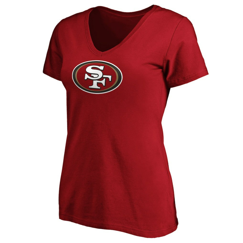 San Francisco 49ers Women's Primary Logo V-Neck T-Shirt - Scarlet for sale