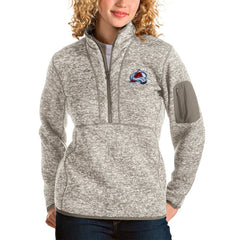 Colorado Avalanche Antigua Women's Fortune Half-Zip Sweatshirt - Oatmeal Sweatshirts
