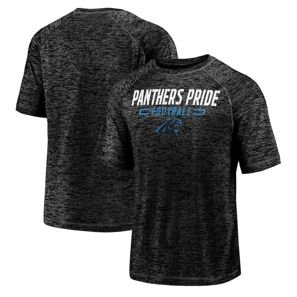 Carolina Panthers Nickname Wordmark Raglan Space Dye T-Shirt - Black sale