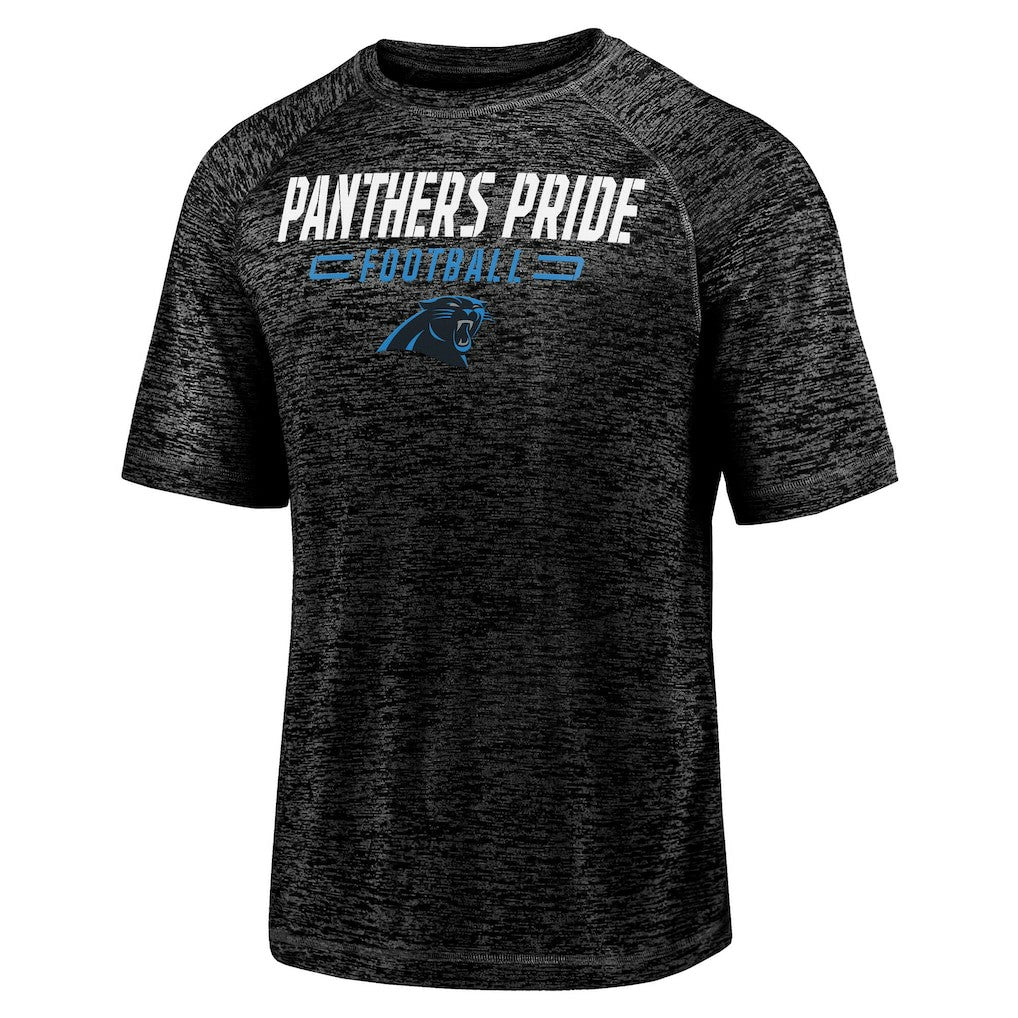 Carolina Panthers Nickname Wordmark Raglan Space Dye T-Shirt - Black sale