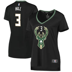 George Hill Milwaukee Bucks Women's Fast Break Replica Player Jersey - Statement Edition - Black cheap