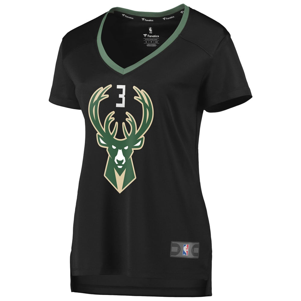 George Hill Milwaukee Bucks Women's Fast Break Replica Player Jersey - Statement Edition - Black cheap