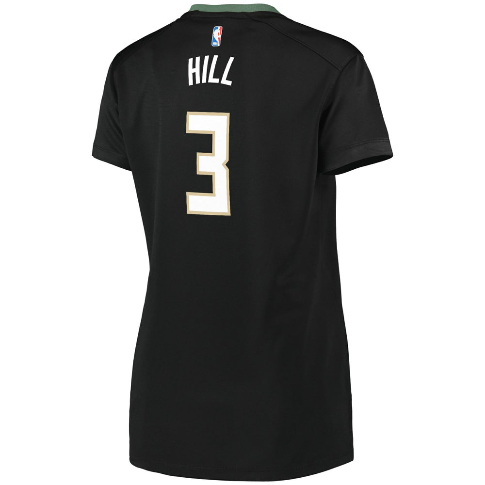 George Hill Milwaukee Bucks Women's Fast Break Replica Player Jersey - Statement Edition - Black cheap