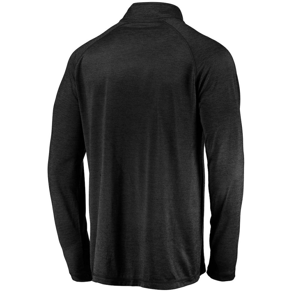 Las Vegas Raiders Striated Primary Logo Raglan Quarter-Zip Pullover Jacket - Black cheap