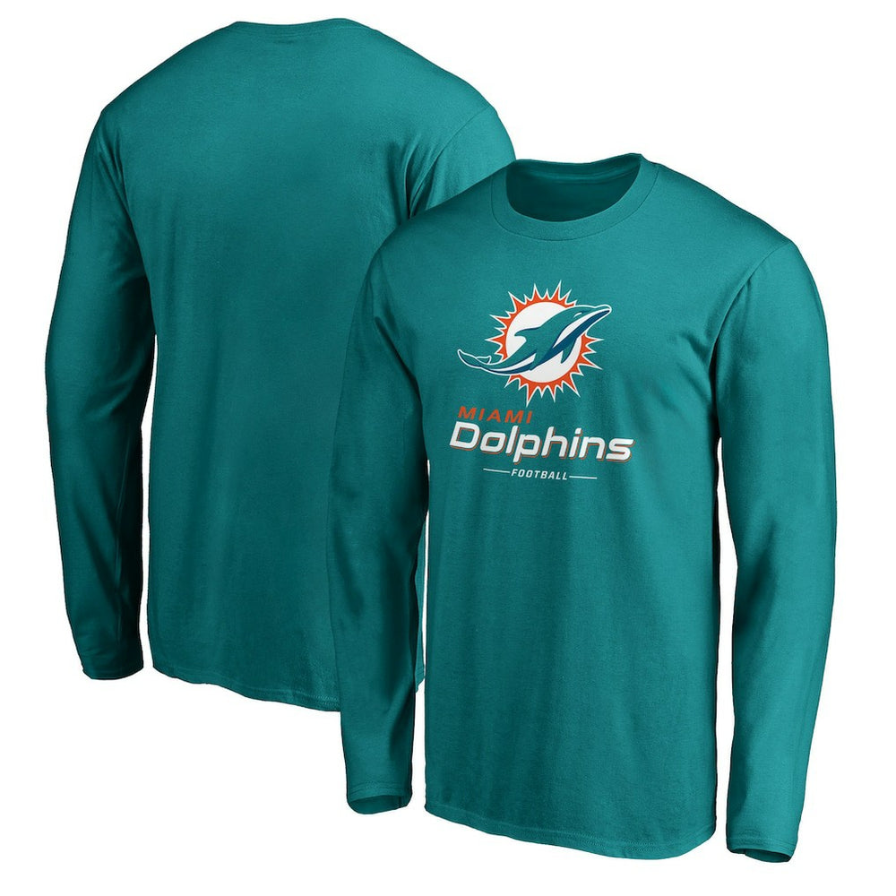 Miami Dolphins Team Lockup Long Sleeve T-Shirt - Aqua for sale