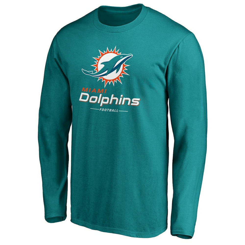 Miami Dolphins Team Lockup Long Sleeve T-Shirt - Aqua for sale
