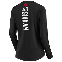 Pascal Siakam Toronto Raptors Women's Playmaker Name & Number Long Sleeve T-Shirt - Black on sale