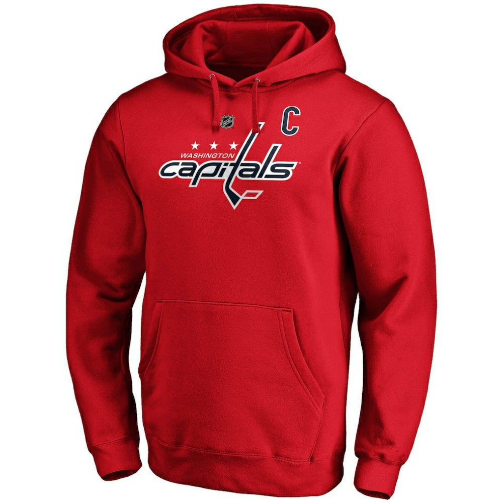 Alexander Ovechkin Washington Capitals Fanatics Authentic Stack Player Name & Number Fitted Pullover Hoodie - Red Hoodies