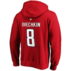 Alexander Ovechkin Washington Capitals Fanatics Authentic Stack Player Name & Number Fitted Pullover Hoodie - Red Hoodies