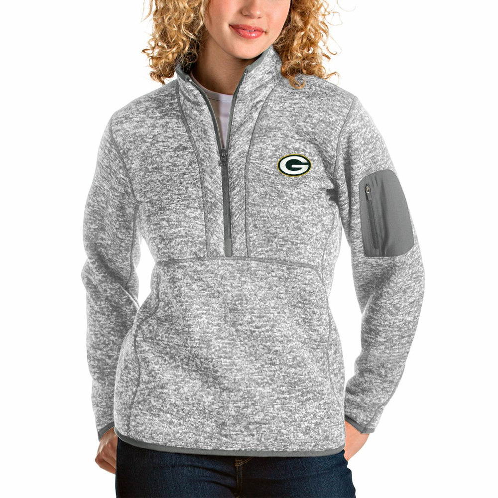 Green Bay Packers Antigua Women's Fortune Half-Zip Pullover Jacket - Gray online