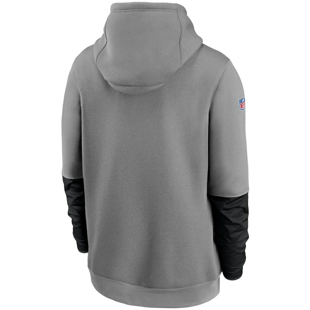 New Orleans Saints Sideline Playbook Performance Pullover Hoodie - Heathered Gray/Black discount