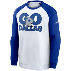 Dallas Cowboys Fan Gear Throwback Go Helmet Sweatshirt - White/Royal outlet