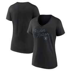 Las Vegas Raiders Women's Iconic Script State V-Neck T-Shirt - Black outlet