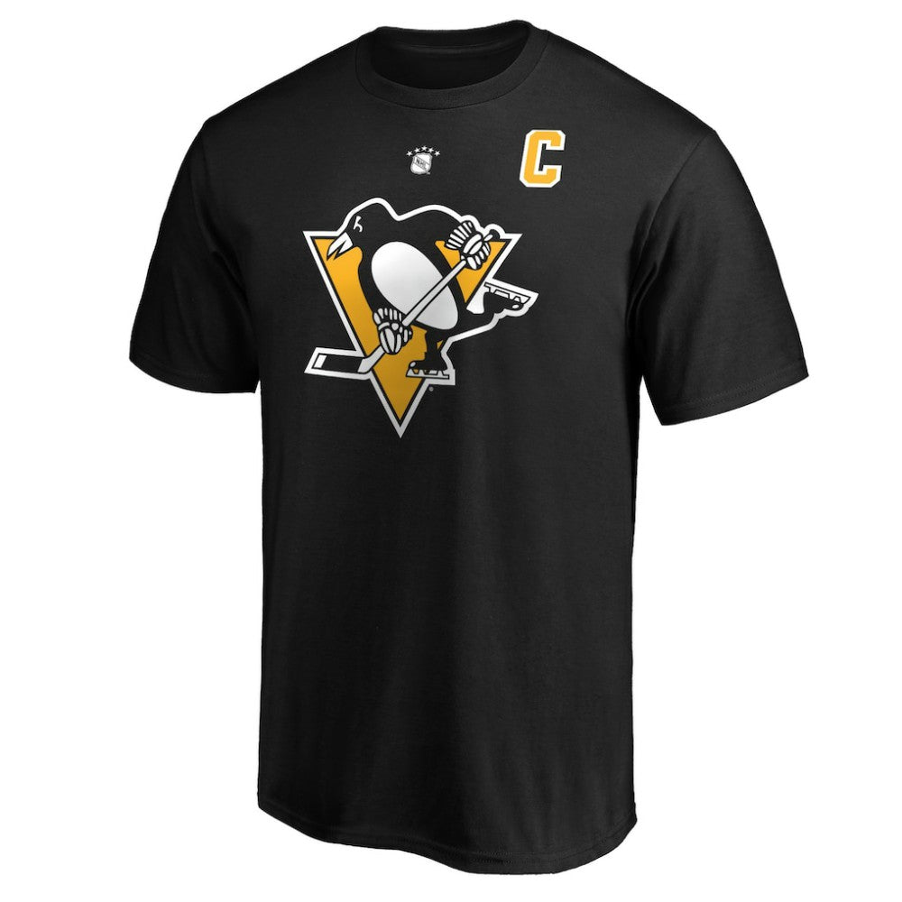 Mario Lemieux Pittsburgh Penguins Fanatics Authentic Stack Retired Player Name & Number T-Shirt - Black T-shirts