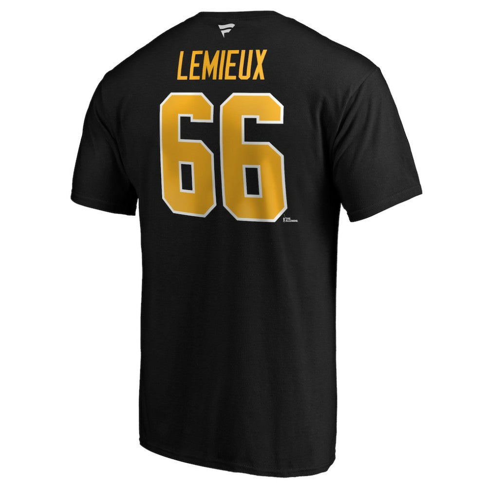 Mario Lemieux Pittsburgh Penguins Fanatics Authentic Stack Retired Player Name & Number T-Shirt - Black T-shirts