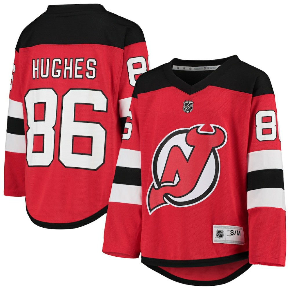 Jack Hughes New Jersey Devils Youth Home Player Replica Jersey - Red Jerseys