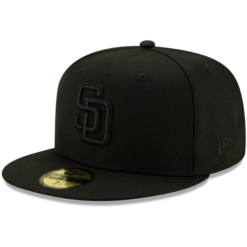 San Diego Padres Black on Black 59FIFTY Fitted Hat Black