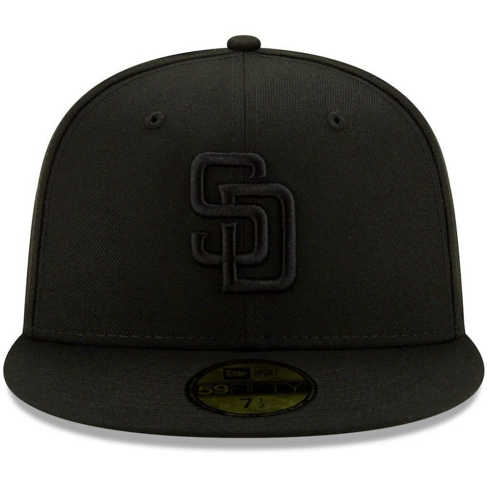San Diego Padres Black on Black 59FIFTY Fitted Hat Black