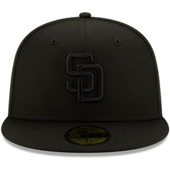 San Diego Padres Black on Black 59FIFTY Fitted Hat Black