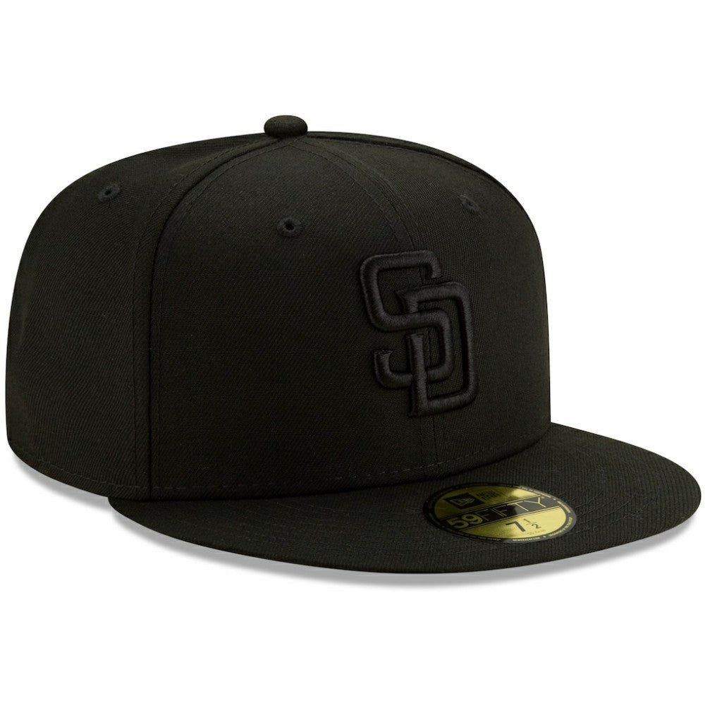 San Diego Padres Black on Black 59FIFTY Fitted Hat Black