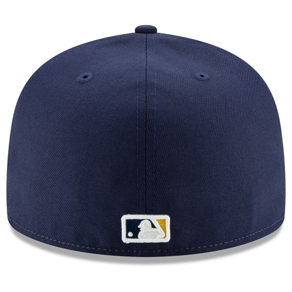 Milwaukee Brewers Alternate Authentic Collection On-Field 59FIFTY Fitted Hat Navy/Yellow