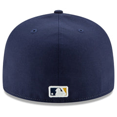 Milwaukee Brewers Alternate Authentic Collection On-Field 59FIFTY Fitted Hat Navy/Yellow
