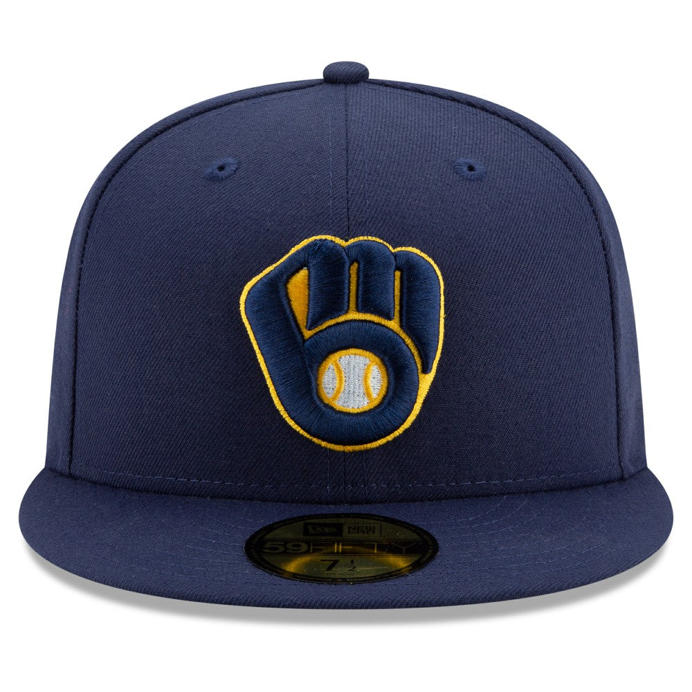 Milwaukee Brewers Home Authentic Collection On-Field 59FIFTY Fitted Hat Navy