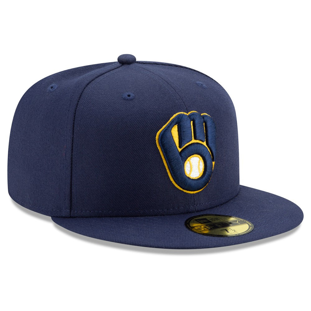 Milwaukee Brewers Home Authentic Collection On-Field 59FIFTY Fitted Hat Navy